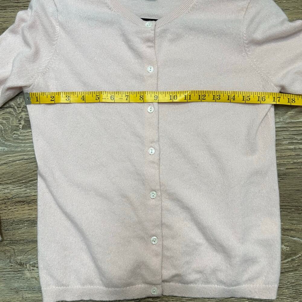 Lands' End 100% Cashmere Cardigan Button Up Sweater Pastel Pink - Size Small - Picture 5 of 6